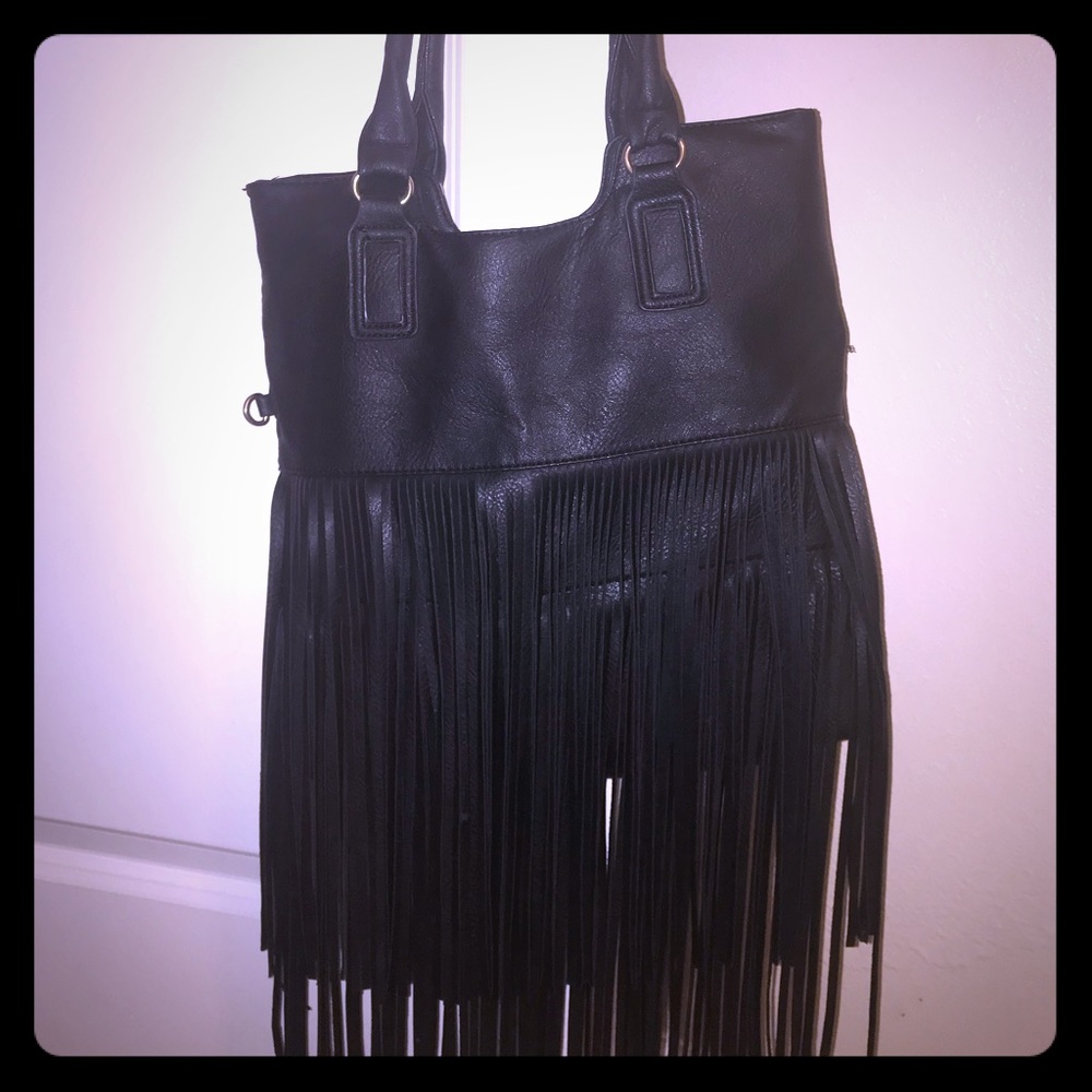 Black fringe purse